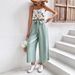 Fashion Women's Two Piece Set Casual Vacation Camisole Top With Print And Tie Up Pants Clothing_ecoleips.com