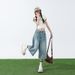 American Style High Waisted Loose Straight Wide Leg Pants, Cool Seven Quarter Jeans, Children's Light Blue, Black Gray,_ecoleips.com
