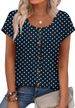 WIHOLL Womens Summer Tops Cap Short Sleeve Shirts Button Down Blouses U Neck T Shirts Fashion Clothing_ecoleips.com