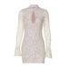 French Lace Bell Sleeve Dress – Elegant Hollow Out Bodycon Dress For Date Night & Cocktail Parties (Black/Buff/White, S-L)_ecoleips.com