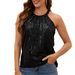 2026 Independent Station European And American Spring/Summer Women's Halter Round Neck Top Sequined Fashion_ecoleips.com
