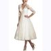 New 2025 mid Length Wedding Dress for Brides with mid Sleeves Deep V Neck Lace Slim Fit Fashionable And Flattering Style_ecoleips.com