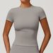 Women's Quick Drying T Shirts Short Sleeved Yoga Wear Fitness Tops Outdoor Running Sports Cover Ups Customized_ecoleips.com