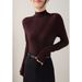 girl High-End Yangtze Yarn Water Ripple Seamless Full Wool Knitted For Women, Autumn And Winter Half High Collar Long Sleeve_ecoleips.com