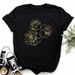 European And American Cross-border Foreign Trade Clothing, Rose Pattern Round-neck Printed Women's Short-sleeve T-shirt_ecoleips.com