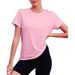 Women's Casual Solid Color T-Shirt round Neck Short Sleeve Spring Summer Fashion European American Style Top_ecoleips.com