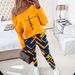 Women's Clothing Casual Pullover Long Sleeve Plus Size Printed Long Sleeve Pullover Jumpsuit Set - Casual Loungewear In Green & Yellow (1XL-5XL)_ecoleips.com