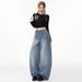 Loose-fitting White Denim Jeans For Women, 2025 Autumn Collection, American-style Wide-leg Pants, New Sickle-shaped_ecoleips.com
