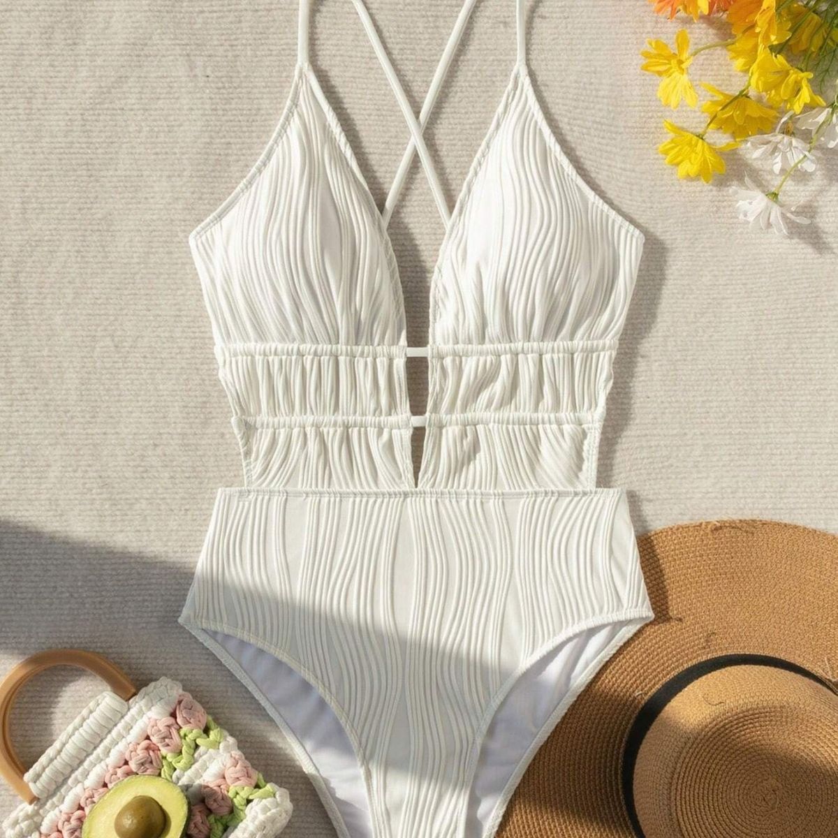 Women's Clothing New Swimsuit Women's High End Deep V Sexy Backless Swimsuit Summer One Piece Swimsuit_ecoleips.com