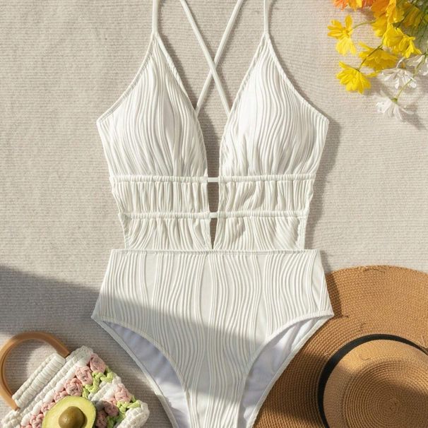 Women's Clothing New Swimsuit Women's High End Deep V Sexy Backless Swimsuit Summer One Piece Swimsuit_ecoleips.com