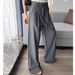 Commuter Fashion Temperament Drawstring Suit Wide Leg Pants Women's Spring And Summer New Drape Casual Pants High Waist Mopping Trousers_ecoleips.com