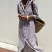 Independent Website European And American Women's Fashion New Style Three-quarter Sleeve Striped Cardigan_ecoleips.com