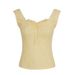Sweet V Neck Tie up Jacquard Vest Women's Fresh Innocent Summer Style Slim Fit Sleeveless Short Top_ecoleips.com