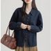 2026 Spring And Autumn New Women's Vintage Long-Sleeve Denim With POLO Collar, Loose Fit, Hong Kong Style Design, Trendy_ecoleips.com
