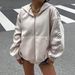 ANS Women's College Style Long Sleeve Cardigan Sweatshirt Jacket Loose Top Trendy Streetwear For Autumn Couple_ecoleips.com