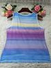Boho Chic V-Neck Crisscross Strap Gradient Striped Beach Vest - Plus Size Women's Summer Printed Casual Top_ecoleips.com