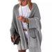 Women's Clothing Solid Color Long Sleeved Cardigan Knitted Cardigan Long Sleeve Open Front Sweater Coat Casual Loose Fit Fall Winter Solid Color_ecoleips.com