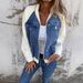 Women's Denim Patchwork Jacket Summer New Arrival Fashion Coat European American Style Winter Clothing W347_ecoleips.com