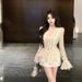 Gentle Style Women's Suit With Ruffled Bell-sleeve Shirt And High-end Summer Slim-fit Sexy Skirt Two-piece Set_ecoleips.com