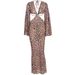 Summer New Arrival Sexy Leopard Print Tie Deep V Neck Cut Out Long Sleeve Dress For Trendy Hot Girls Casual Party Outfit_ecoleips.com