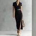 2026 European And American Cross-border Independent Site Casual Short-sleeve Knitted Ribbed Slit Dress New_ecoleips.com
