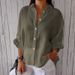 Spring Cotton And Linen Shirt With Back Tie Design_ecoleips.com