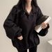 Polo Collar Sweatshirt For Women, Spring And Autumn Thin Style, New Korean Version, Plus Size, Loose_ecoleips.com