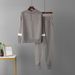 Women's European American Style Casual Pants Suit Long Sleeved Sweater Two-Piece Set_ecoleips.com