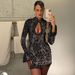 French Lace Bell Sleeve Dress – Elegant Hollow Out Bodycon Dress For Date Night & Cocktail Parties (Black/Buff/White, S-L)_ecoleips.com