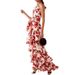 Bohemian Vacation Style Printed Lace Up Lolita Big Swing Dress Women Summer Casual Beach Flowy Long Maxi Dress_ecoleips.com
