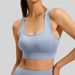Women's Racerback Sports Bra High Strength Shockproof Fitness Yoga Top Fastening_ecoleips.com