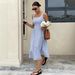 French Style Slim Waist Sleeveless Halter Neck Long Dress Color Block Striped Casual Fashion For Women_ecoleips.com