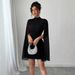 Women's Clothing Women's Round Neck Ribbed Chiffon Cape Dress Style Hip Dress For Formal & Casual For Women_ecoleips.com