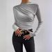 2026 Cross-Border European And American Solid Color Slim Fit Base Shirt Versatile Ruched Design Long Sleeve T-Shirt_ecoleips.com
