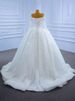 New Wedding Dress High Waist Tie Tail Beaded Palace Wedding Dress White Temperament Elegant_ecoleips.com