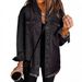 Distressed Washed Denim Shirt Jacket For Women - Oversized Streetwear Coat With Raw Hem For Fall & Winter_ecoleips.com