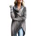 Elegant Striped Fringe Cardigan Sweater - Oversized Scarf Collar Longline Wrap, Soft Cotton Blend, Boho Chic Style For Women_ecoleips.com