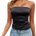 Aria Basics Aria Basics European And American Cross-border 2026 Fashion Trend Women's Strapless Top, Backless, Solid Color, Versatile, Sexy_ecoleips.com