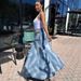 Women's Faux Two Piece Denim Skirt European American Style Streetwear Symmetrical Slit Jeans_ecoleips.com