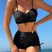Women's Clothing Solid Color Split Conservative Boxer Shorts Chest Mid Length Pants Side Drawstring Swimsuit_ecoleips.com