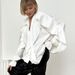 French-style V-neck Ruffled Puff Sleeve Satin Long-sleeve Shirt 2025 European And American Spring-summer Fashion New_ecoleips.com