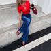 Women's Clothing Flared Jeans – High Waist Bootcut Denim Pants With Stretch, Slimming Dark Blue Wide Leg Trousers For Work & Casual_ecoleips.com