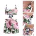 Women's Clothing Sexy Printed Strappy Suspenders Two Piece Suit Nightclub Clothes_ecoleips.com