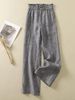Muslim Linen Wide Leg Pants For Women High Waist Drape Thin Casual Cotton And Linen Pants Flower Bud Waist Linen Mopping Pants_ecoleips.com