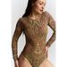 Aria Basics Cross-border 2025 New Mesh One-piece Swimsuit, Sexy Printed Plus-size Swimsuit For Women_ecoleips.com