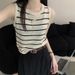Colorfaith New 2024 Basic Bottoming Striped Chain Elasticity Vests Women Tank & Camis Autumn Winter Wild Crop Short Tops V3420DG_ecoleips.com