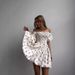 Foreign Trade Cross-border European And American Women's New Spring-summer White Cherry Print Puff Sleeve Off-shoulder_ecoleips.com