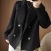 Women’s Wool Blend Trench Coat – Slim-Fit Double-Breasted Long Coat With Notched Lapel (Black, White, Gray, Camel, Avocado Green, Purple, S-XL)_ecoleips.com
