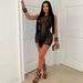 CY901209 European And American Style Sequin Sheer Fringe Sexy Bodycon Sleeveless Short Dress For Women_ecoleips.com