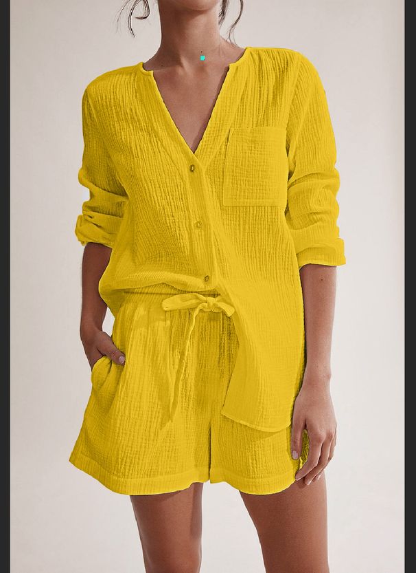 Women's Clothing Pure Cotton Pajamas Summer Shorts Sets_ecoleips.com